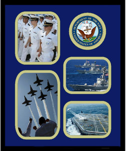 11" x 14" United States Navy 4 Photo Collage w/ Seal-Vertical