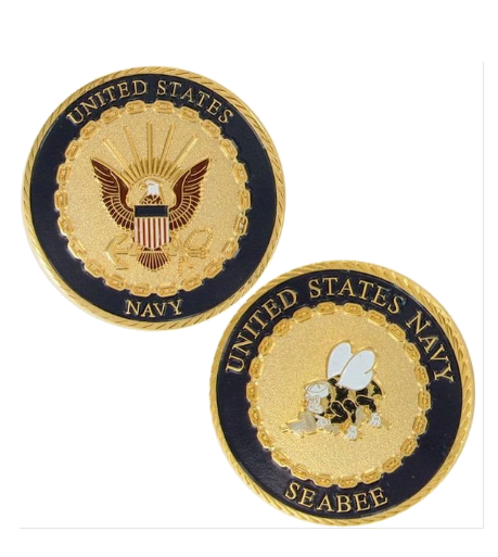 United States Navy Seabees Angry Bee We Build We Fight 2 Challenge Coin Collectibles Art 