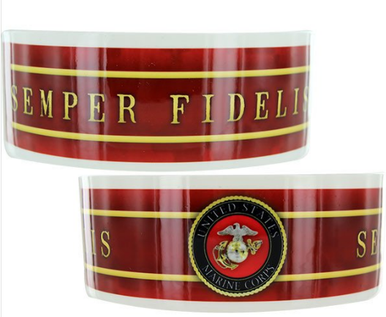 Pet Bowl -  Ceramic w/ US Marine Corps Semper Fidelis