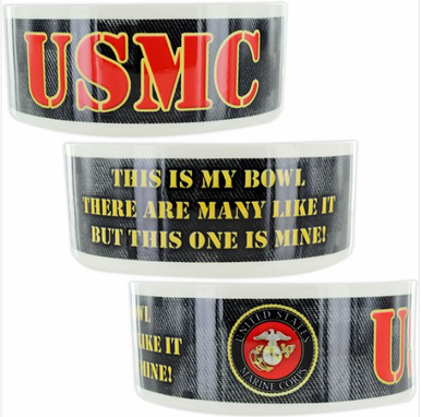 Pet Bowl -  Ceramic w/ US Marine Corps Seal