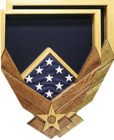 Air Force Logo over Natural Frame w/ Flag Window