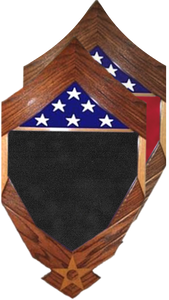 CMSgt Stripes over Air Force Logo Shadow Box w/ 3' x 5' Flag Window