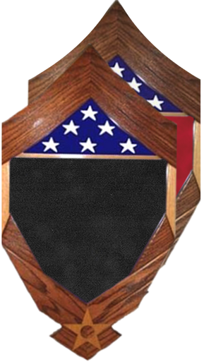 CMSgt Stripes over Air Force Logo Shadow Box w/ 3' x 5' Flag Window