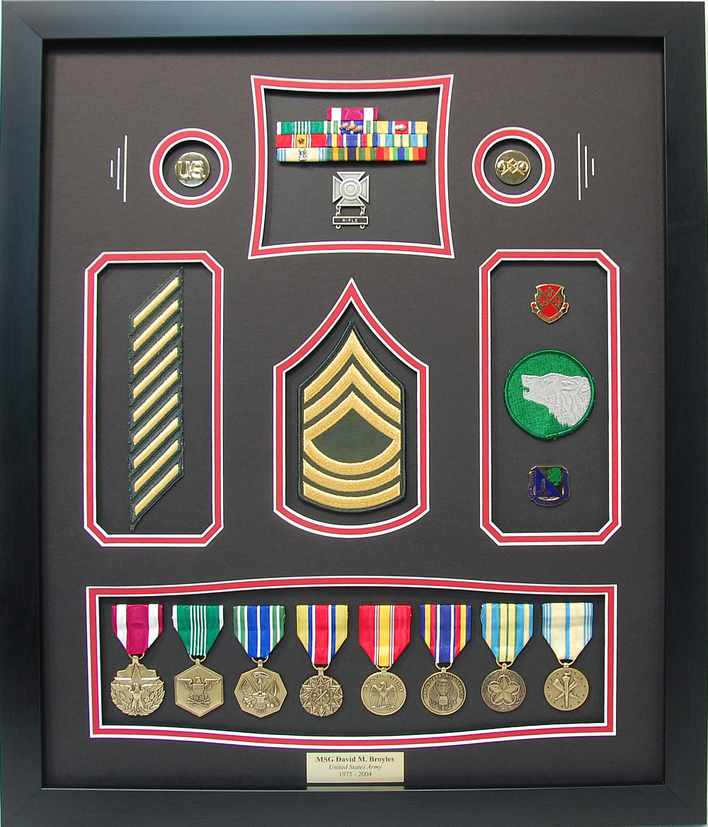 US Master Sergeant Army Shadow Box Display - Military Memories and More