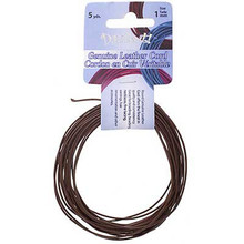 LEATHER CORD BROWN ROUND 1mm 5yds DAZZLE-IT