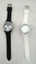 WATCH BLING BLACK WHITE SILICONE