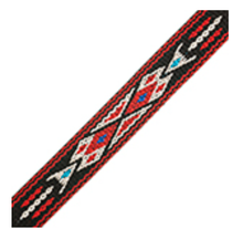 TRIMS BLACK RED 5ft WOVEN BRAID HITCHED