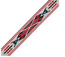 TRIMS WHITE RED 5ft WOVEN BRAID HITCHED