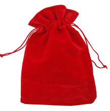 GIFT BAG CHRISTMAS RED VELVET LOOT BAGS 6.5" X 10.5"