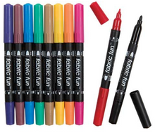 FABRIC MARKERS DUAL TIP 10 PC PRIMARY