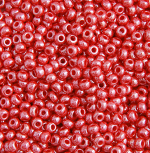 CZECH SEED BEAD SIZE 10 OP PEARL RED 22g VIAL