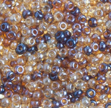 CZECH SEED BEADS SIZE 10 TOPAZ LUSTER MIX 22g VIAL