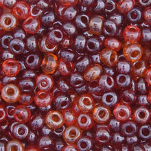CZECH SEED BEAD SIZE 6 LUSTER RED MIX 22g VIAL