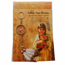 FOLLOW YOUR DREAMS GIRL KEYCHAIN/FEATHER DC