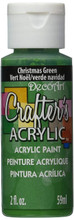 CRAFTERS PAINT  CHRISTMAS GREEN ACRYLIC 2oz DCA37
