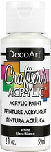 CRAFTERS PAINT  WHITE ACRYLIC 2oz DCA01