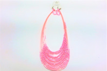 BEADED EARRINGS & NECKLACE SET FASHION JEWELRY PINK
