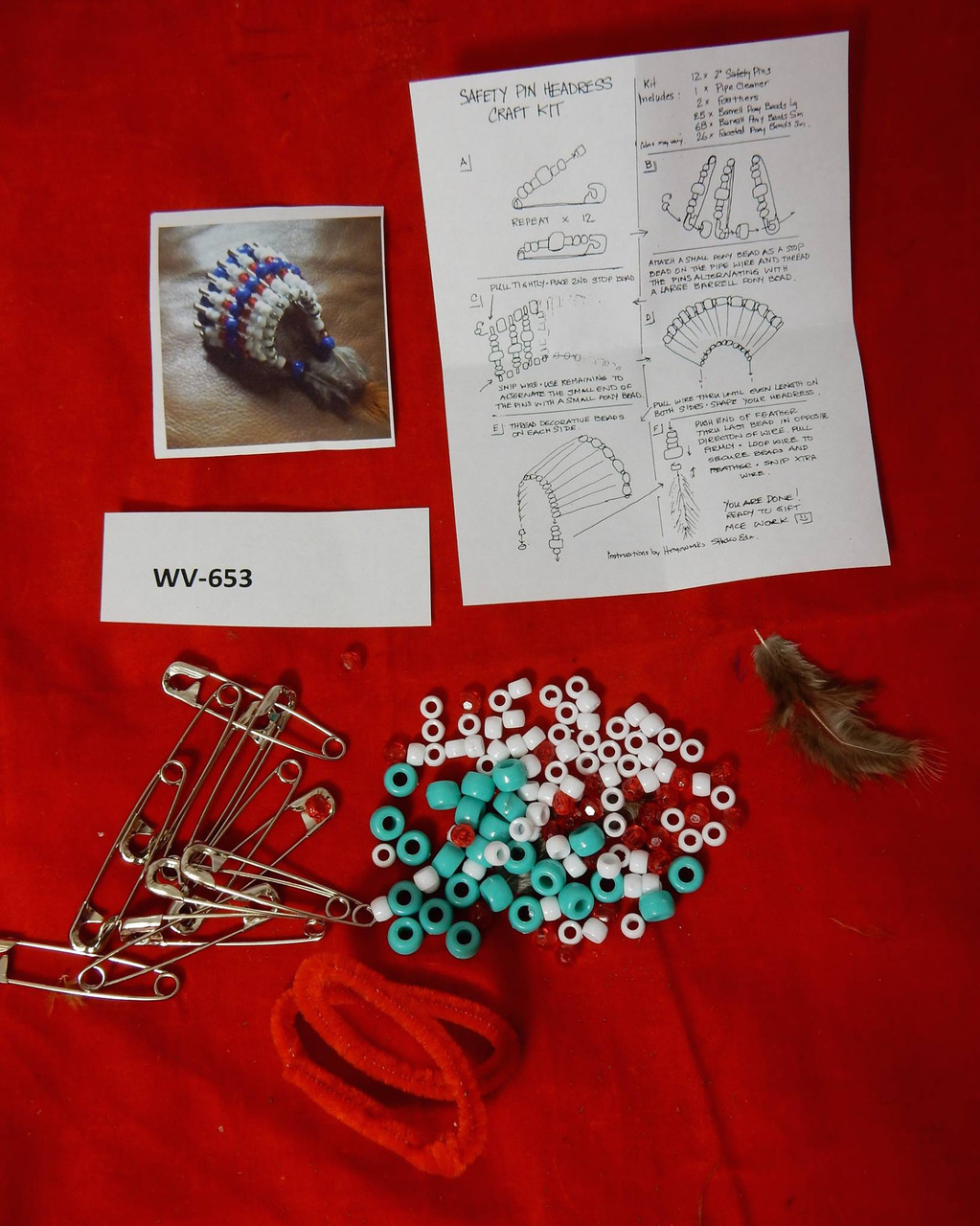SAFETY PINS HEADDRESS CRAFT KIT - Western Varieties