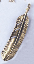PENDANT FEATHER 52X14mm 10PK ANTIQUE GOLD
