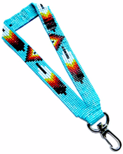LANYARD BEADED WRIST FEATHER LOOMED CUT GLASS ASSORTED COLORS