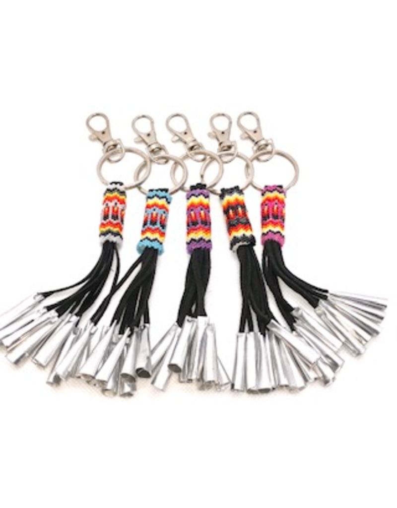 BEADED KEYCHAIN FEATHER WITH FRINGE Western Varieties