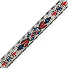 TRIMS WHITE BLACK 5ft WOVEN BRAID HITCHED