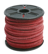 SUEDE LACE 3.5mm RED 25yd SPOOL