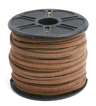 SUEDE LACE 3.5mm MED BROWN 25yd SPOOL