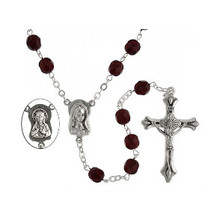 ROSARY JANUARY RED SIAM SILVER 7mm