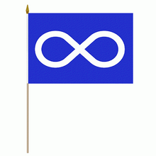 FLAG METIS 12"x18" BLUE W WOOD STICK