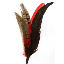 FEATHERS PHEASANT TAILS RED BLACK HAT TRIM