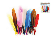 GOOSE FEATHERS MULTI COLOUR MIX 4"- 6" 50 PC CRAFT MEDLEY