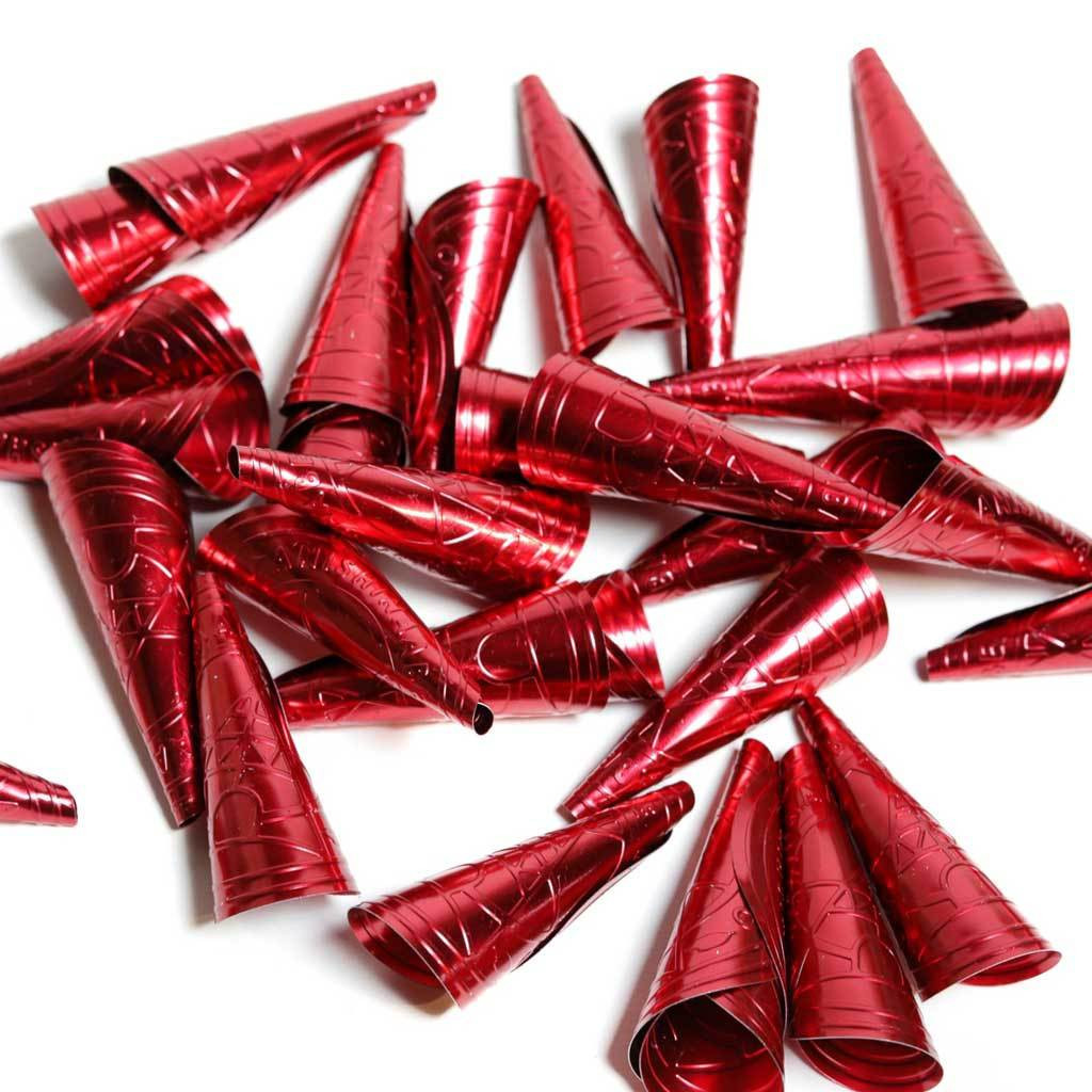 JINGLE CONES ROUND 64mm RED 100pcs Western Varieties