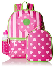 BACKPACK PINK 16" W LUNCH KIT CANVAS