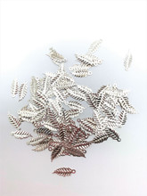 FINDINGS FEATHER 15mm SILVER 100 PCS