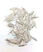 FINDINGS FEATHER 20mm SILVER 100 PCS