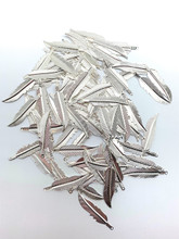 FINDINGS FEATHER 45mm SILVER 100 PCS