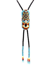 BEADED BOLO TIE FEATHER & STAR