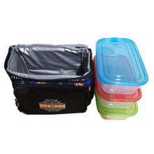 LUNCH BAG W 3 CONTAINERS BLACK SOUTHWEST