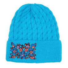KNITTED HAT FLOWERS & BIRDS NORVAL MORRISSEAU