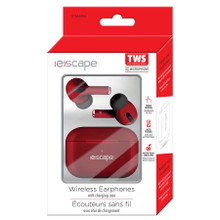 WIRELESS EARPHONES RED WITH CHARGING CASE
