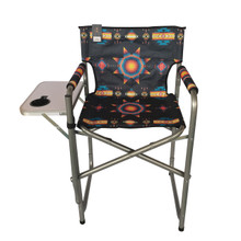 DIRECTOR CHAIR TALL BLACK STARBURST W TABLE