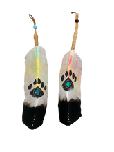 HANDPAINTED FEATHER 6-8" BEAR PAW DESIGN