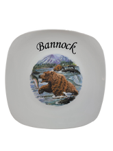 CERAMIC BANNOCK TRAY DESIGN BEAR FISHING