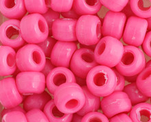 CROW BEADS PLASTIC #15 1000pc 9mm OP.HOT PINK