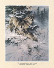 POSTER PRINT ASSORTED  16 X 20" LEANIN TREE "SNOWY WOLVES"