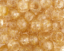 CROW BEADS PLASTIC #16 1000pc 9mm SPARKLE GOLD