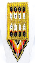 BEADED POUCH CASE 4" x 7' FEATHER DESIGN - GOLD