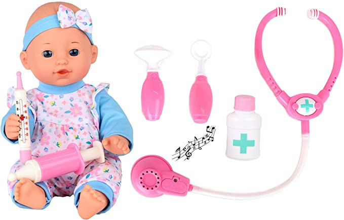 BABY DOLL W MEDICAL SET 12