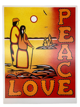 ARTISAN ART PRINT 15x12'" INDIGENOUS MADE - PEACE & LOVE